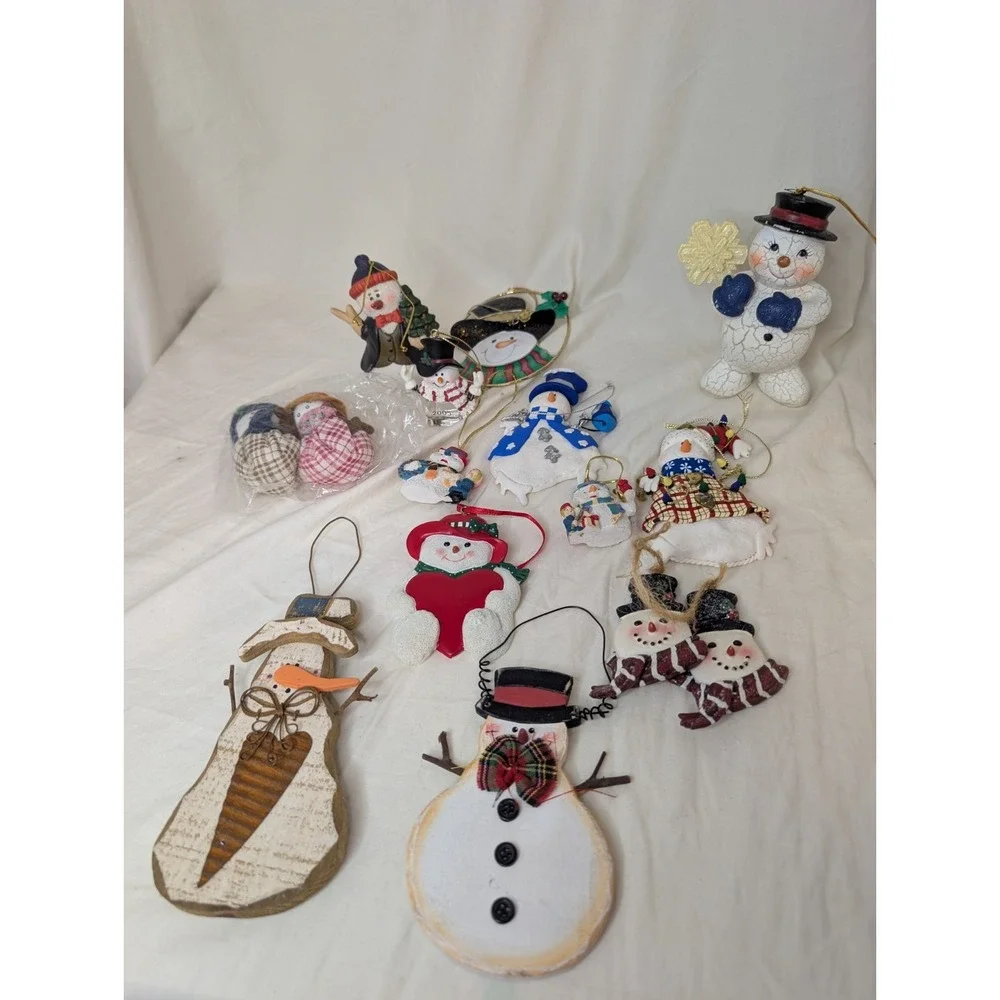 Assortment Of Snowman Ornaments Bundle Christmas Decorations‎